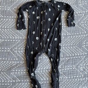 Brave Little Ones Moon Black Kids Footie Pajamas